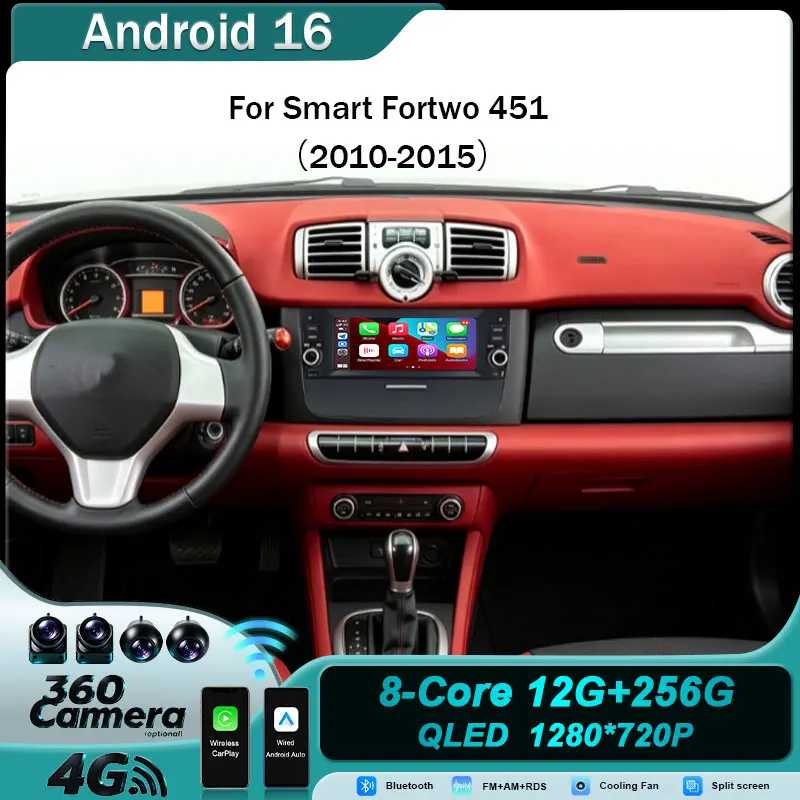 for Smart Fortwo 451 2010-2015 Car Stereo 6.86
