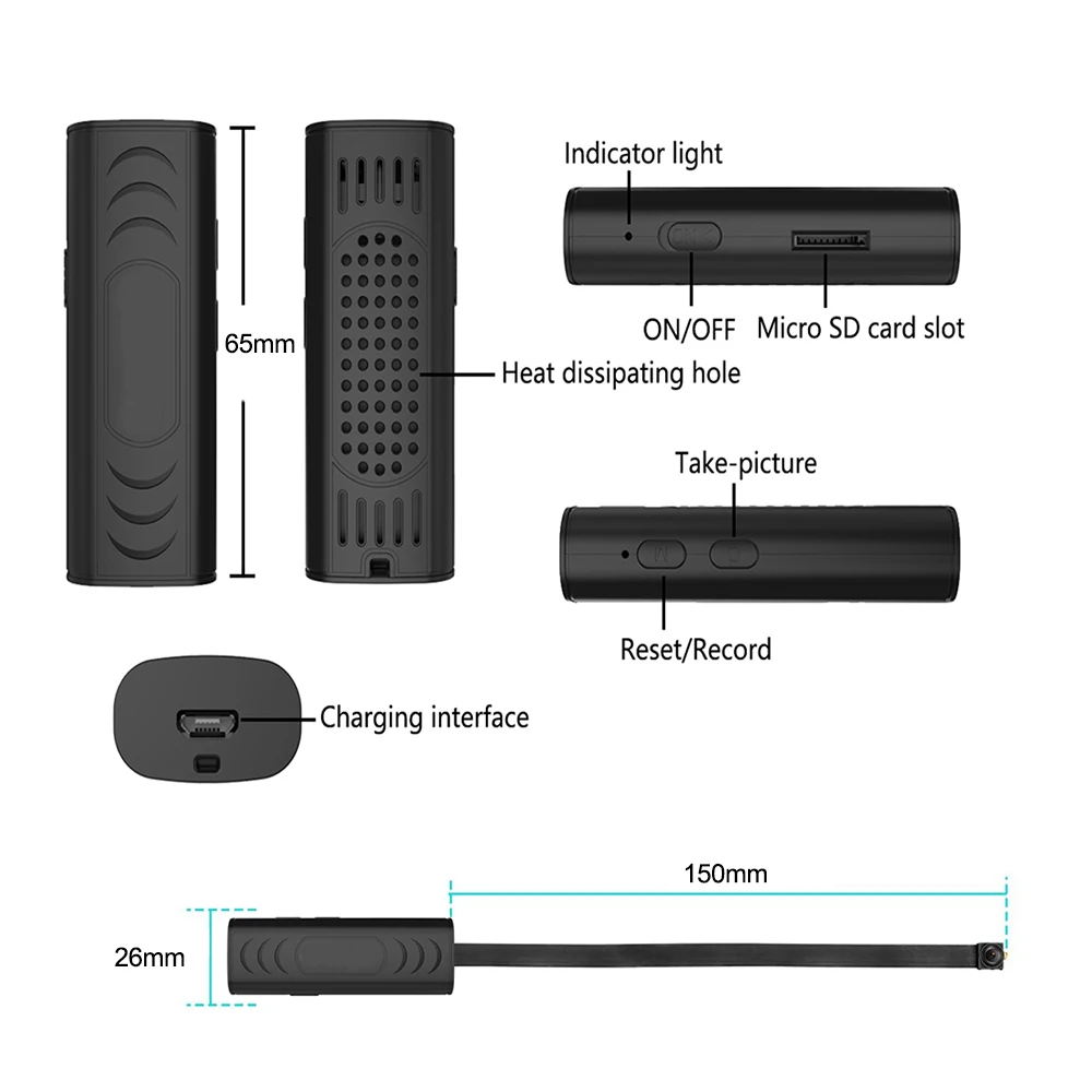 كاميرا واي فاي صغيرة محمولة عن بعد، كاميرا مراقبة محمولة صغيرة الحجم لأمن المنزل