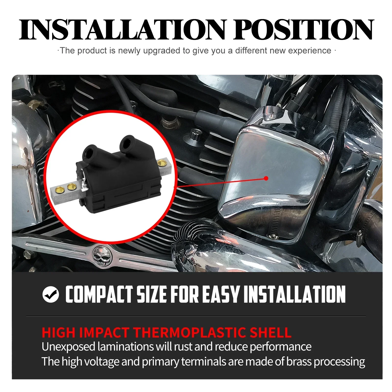 Motorcycle 3 Ohm /5 Ohm Ignition Coil Dual Fire 12V Output For Harley Big Twin 1970-98 Touring FLH Dyna Softail FXDL Sportster