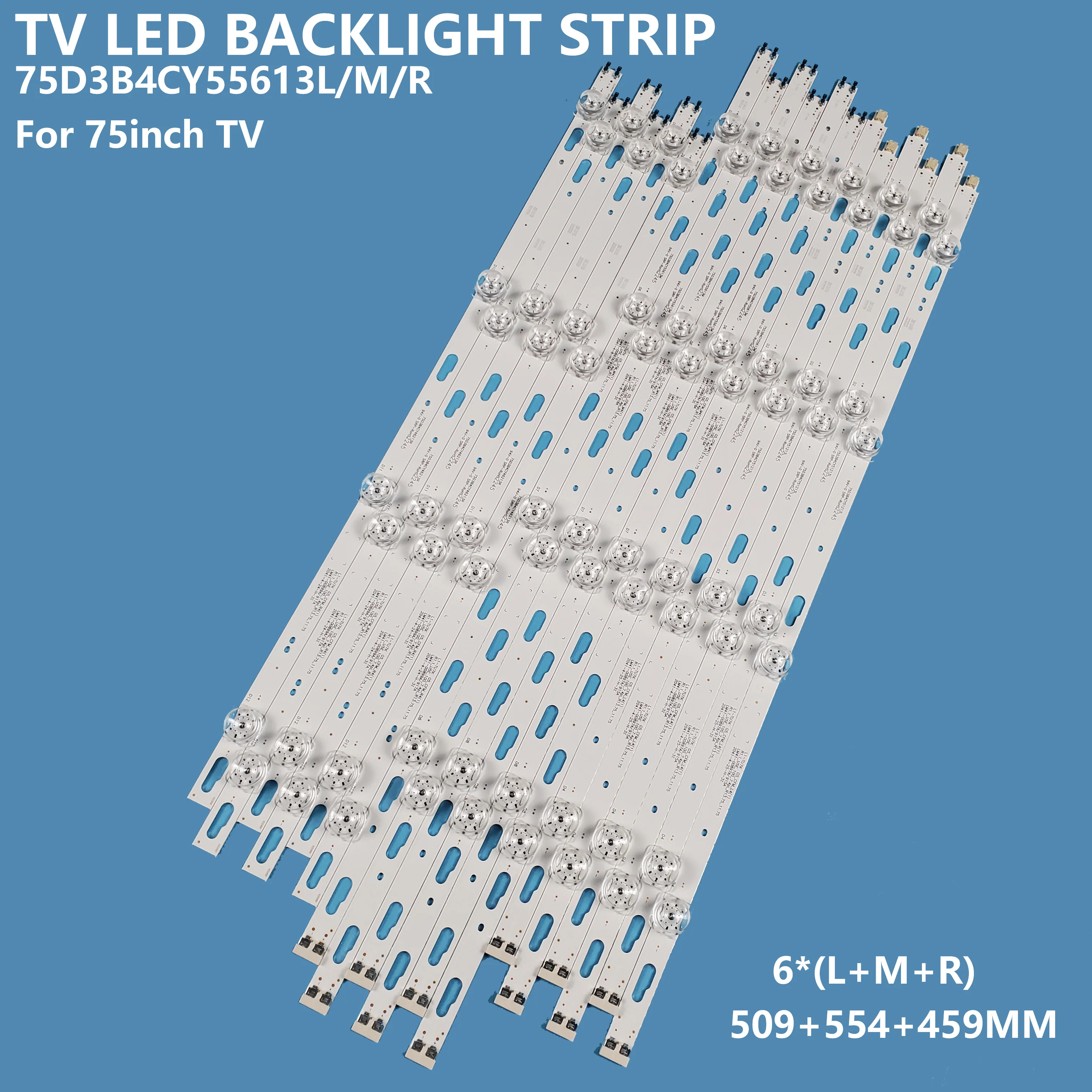 18Pcs/set LED Backlight Bar Light Strip 75D3B4CY46213R 75D3B4CY55613M for Samsung 75inch UE75TU7100 75D3B4CY46213R UN75TU7000FXZ