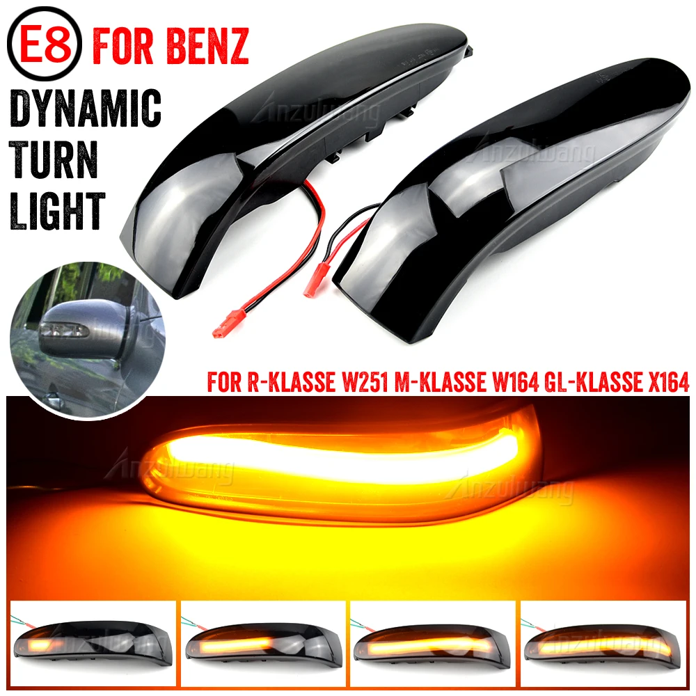 

2Pcs LED Dynamic Sequential Turn Signal Lights For Mercedes R-Klasse W251 2006-2010 M-Klasse W164 2005-2008 vor Facelift