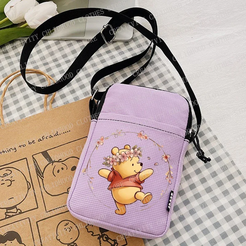 Winnie The Pooh Bolsas de Ombro, bolsa crossbody de urso kawaii sacola dos desenhos animados, bolsas casuais axilas, bolsas de colocação na moda