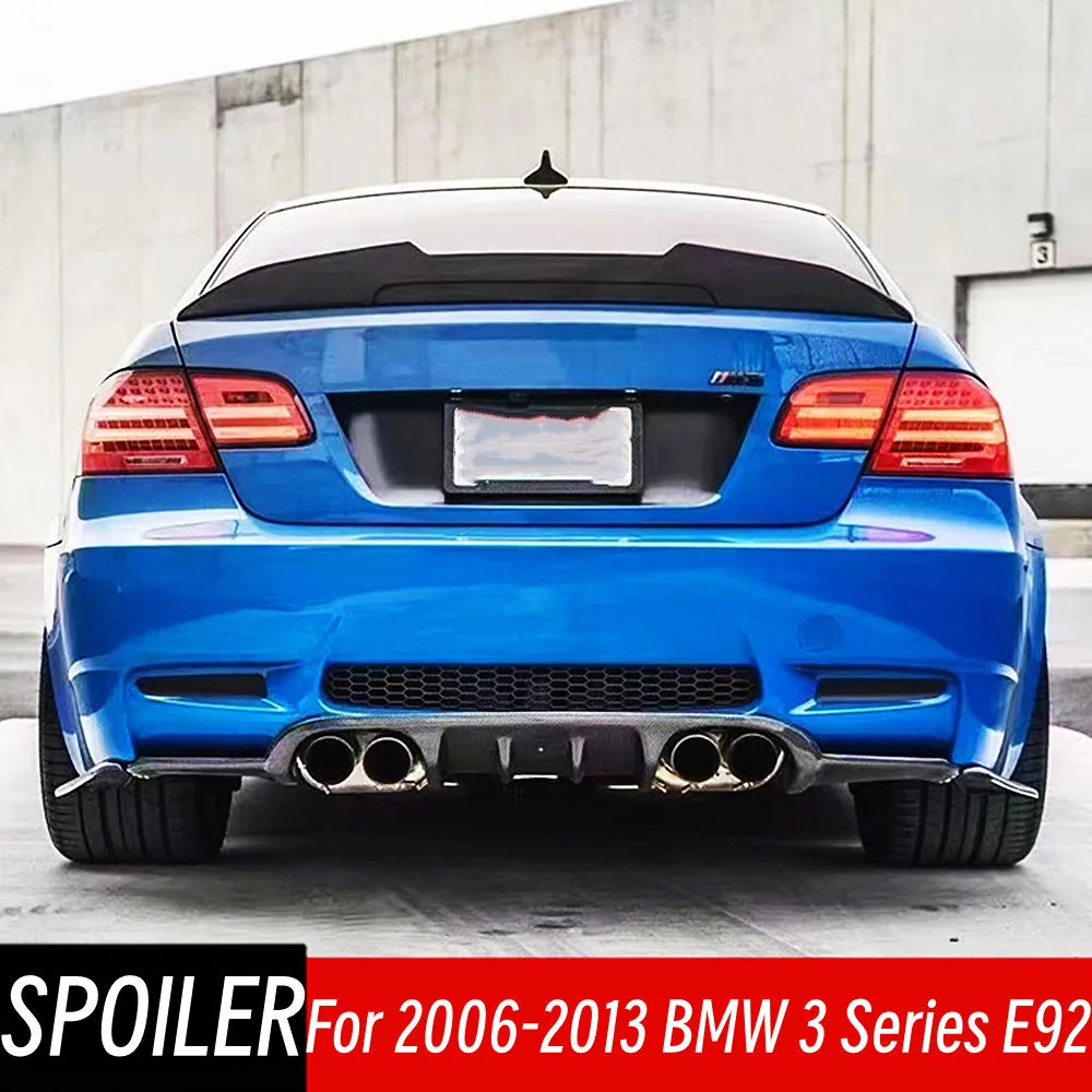 For 2006-2013 BMW 3 Series E92 M3 325i 330i 335i PSM Style Rear Trunk Lid Spoiler Wings Car Black Carbon Exterior Accessories
