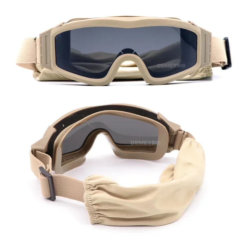 Gafas Tácticas Airsoft Lentes Intercambiables Viento Polvo Tiro - imagen 3