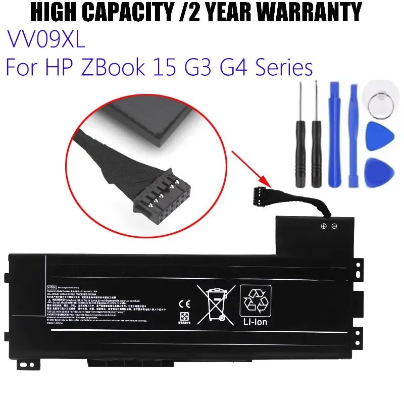 VV09XL Laptop Battery For HP ZBook 15 G3 G4 Series HSTNN-DB7D HSTNN-C87C 808398-2C2 808398-2C1 808452-005 90WH batteria + Tools