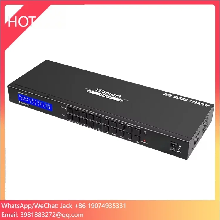 Video Matrix Switcher 4 In 8 Out 8 Port 4K 30HZ HDCP RS232 LAN Manufacturer Distributor Switch Matrix