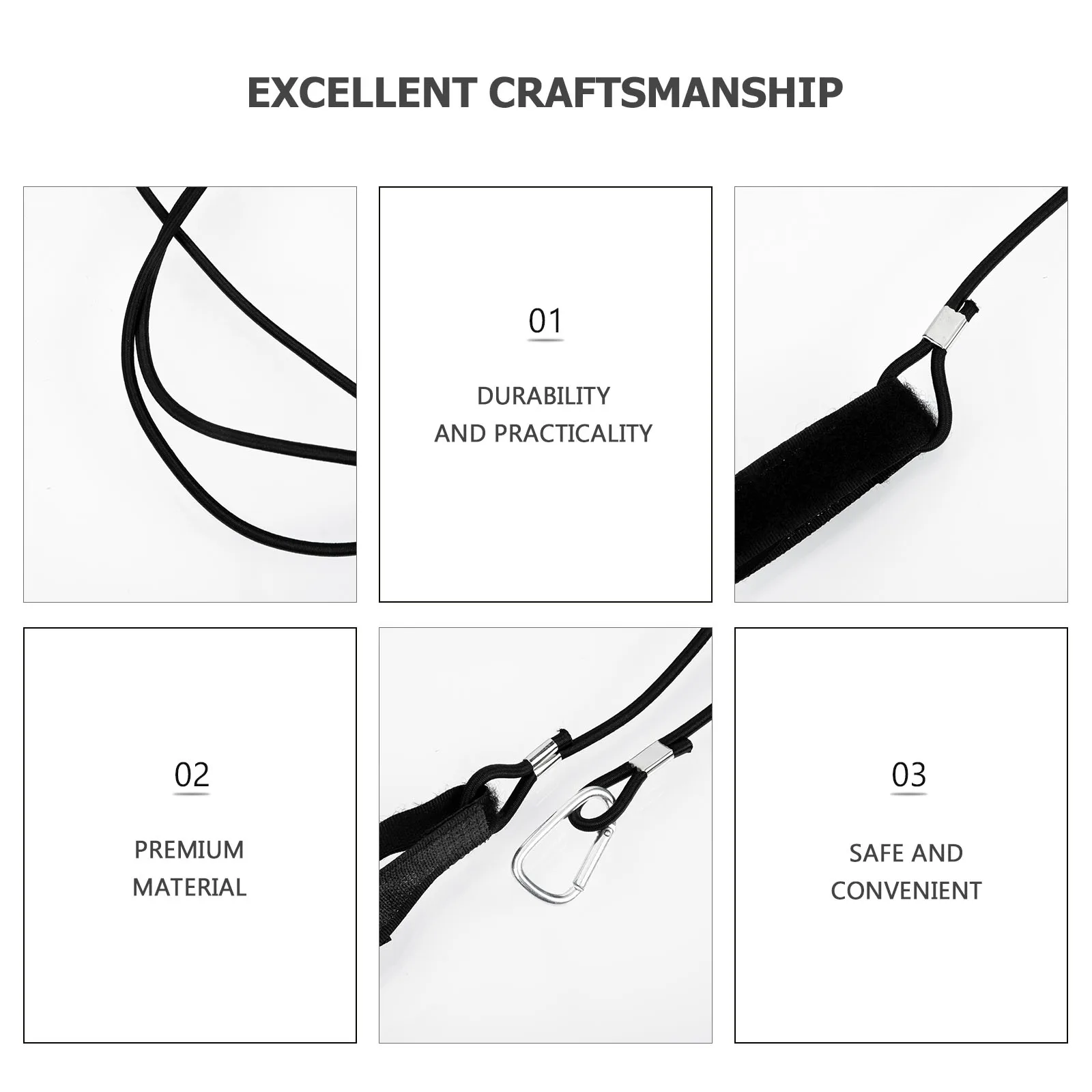 

2pcs Elastic Rope Strap Kayak Leash Outdoor Safety Stretchable Lanyard for Canoe Kayaking Rubber Boat Equipment