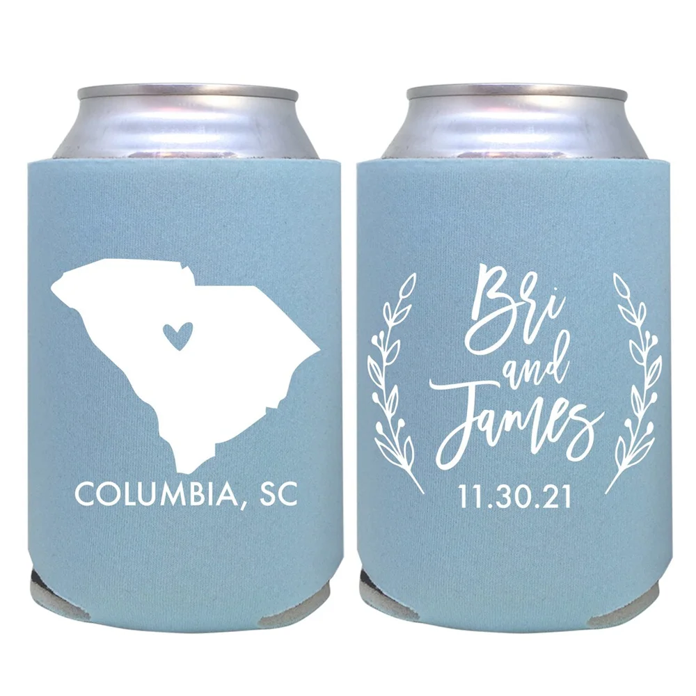 

The Home State- custom can cooler wedding favor / personalized party favors / guest gift / rustic wedding design / location