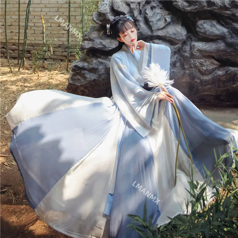 Traditional Ancient Hanfu Dance Costume Female Folk Princess Hanfu Dress Oriental Han Dyansty Cosplay Dress Fairy Dancewear