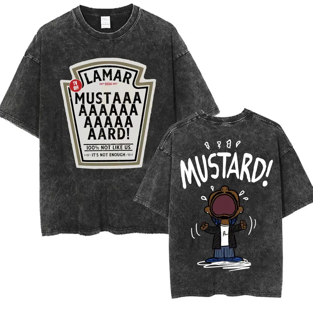 

Футболка с мемом Кендрика Ламара Mustard, лимитированная серия, новая коллекция, забавные футболки для мужчин и женщин, модная винтажная футболка из высококачественного хлопка с эффектом потертости