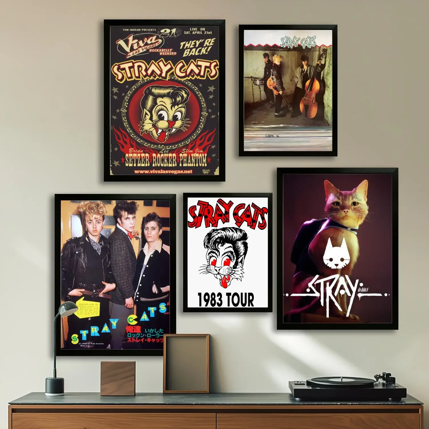 Stray Cats Canvas Art Poster, Wall Art, Picture Print, Modern Family, Bedroom Decor, Posters,Decorative painting