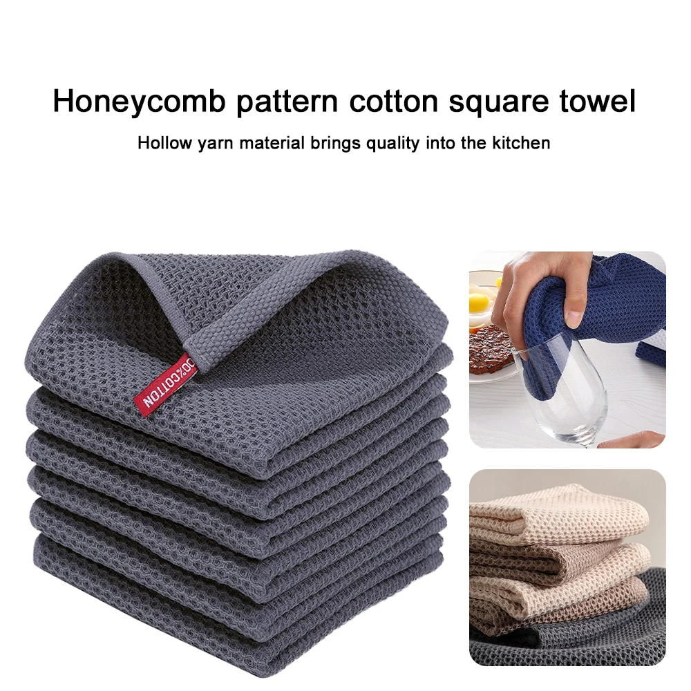 

Ultra Soft Absorbent Tea Towel Waffle Weave Cotton Dish Rags Kitchen Dinner Plate Hand Towel Cloth Napkins Cleaning Cloth