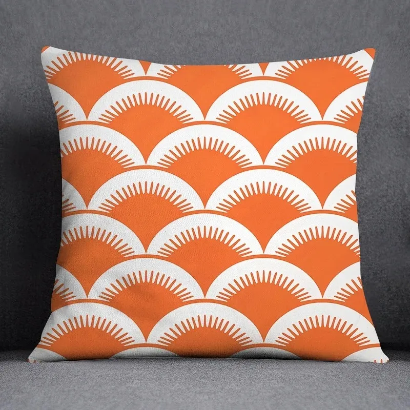 Orange Pattern Pillowcase Interior Decoration Office Living Room Home Pillowcase