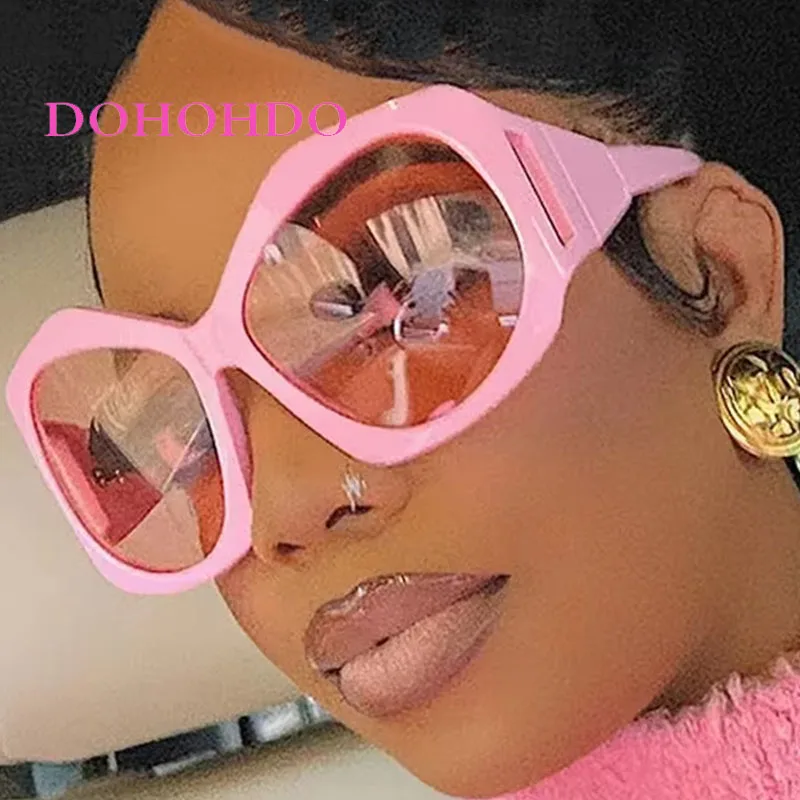

DOHOHDO 2026 Ins Fashion Oversized Square Sunglasses Women Men Vintage Y2k Hip Hop Sun Glasses Female Gradient Sexy Pink Shades