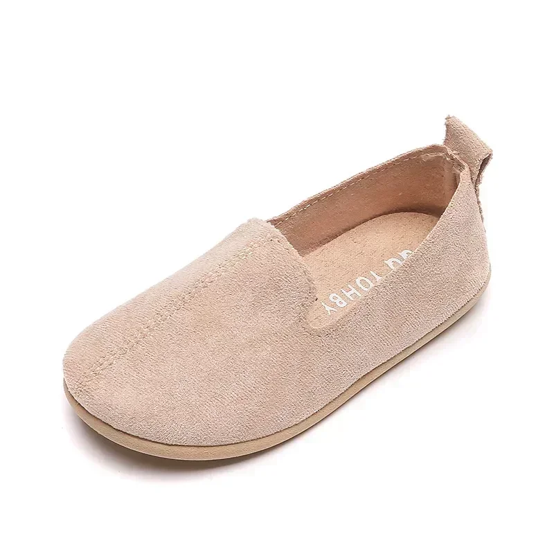 Children\'s Flat Shoes New Candy Color Simple Casual Shoes Loafers Slip-on Flats Lightweight Boys Girls Leather Shoes Moccasins