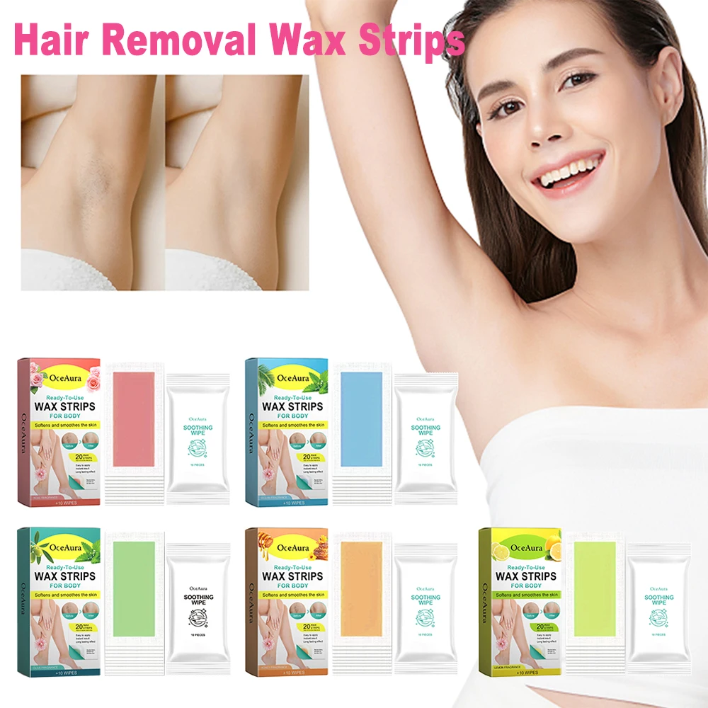 20Pcs/Set Hair Removal Wax Paper Non-permanent Body Facial Depilatory Professional Effective Waxing Cold Wax Strips Paper Women