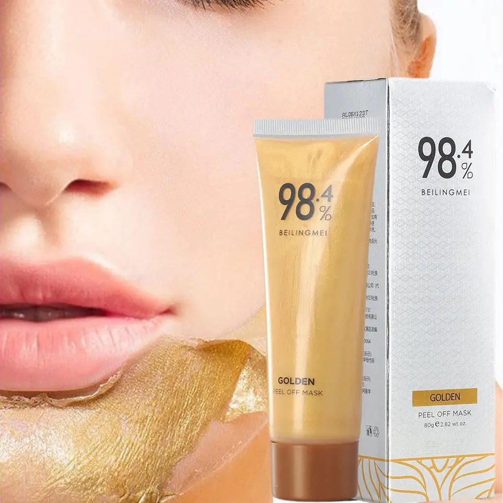 80g Gold Peel Mask Lightens Blackheads Cleanses Pores Tightens Facial Mask Mask Deeply Nose Pores Girl Tightens Cleans Wholesale