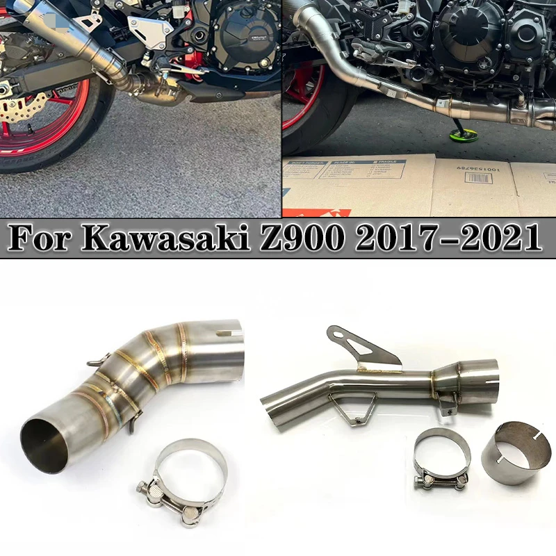 

For Kawasaki Z900 2017-2021 Motorcycle Middle Pipe Tube Exhaust Pipe Connect 51mm Motorcycle Exhaust Muffler Escape Link Pipe