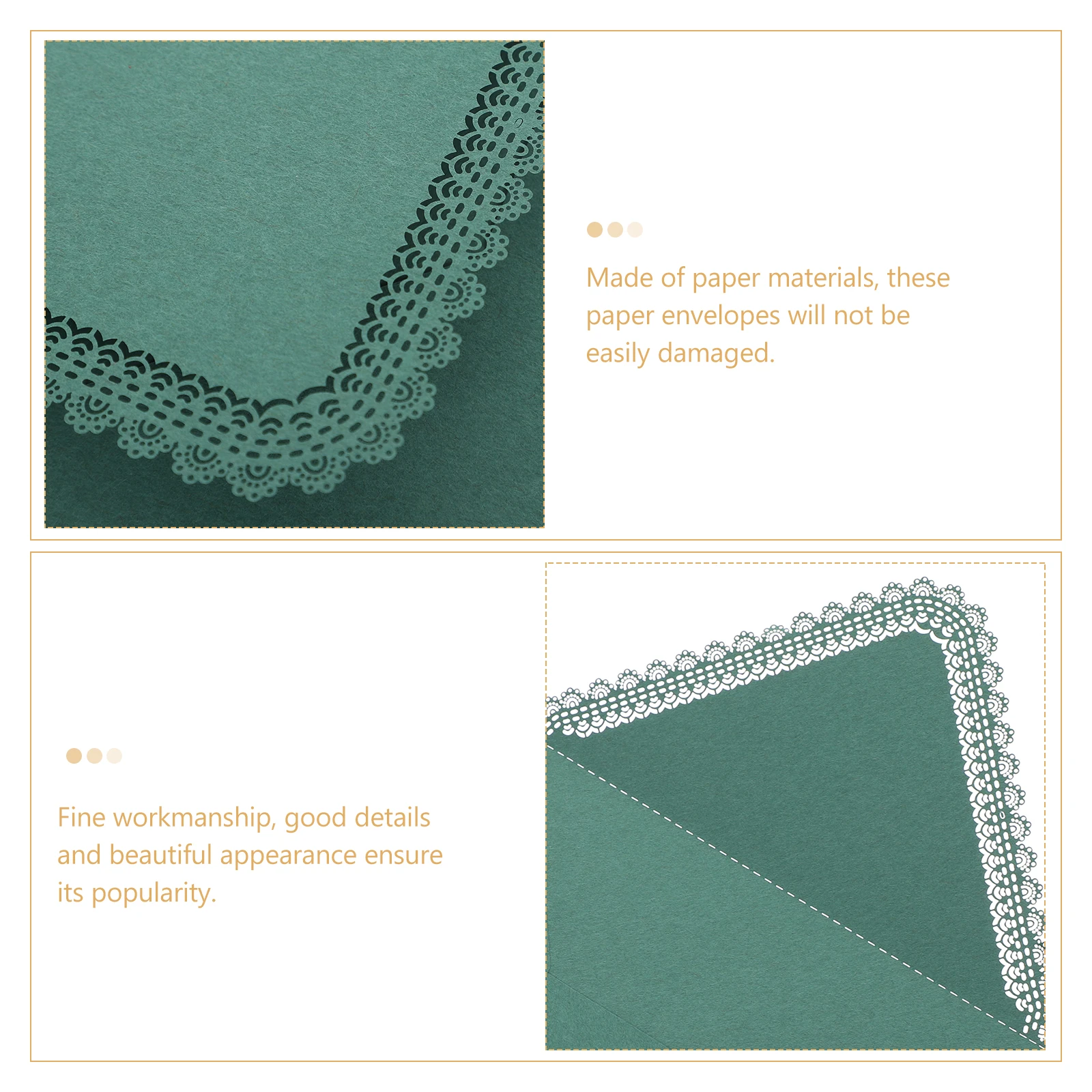 

4 Pcs Carved Lace Invitation Envelopes for Birthday Delicate Thank You Cards Wedding