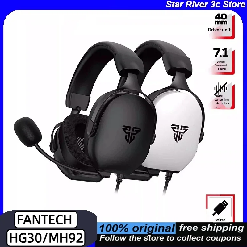

Игровые наушники FANTECH HG30/MH92, блок драйвера 40 мм, 7.1, виртуальный объемный звук с микрофоном с шумоподавлением для коммутатора PS4/5
