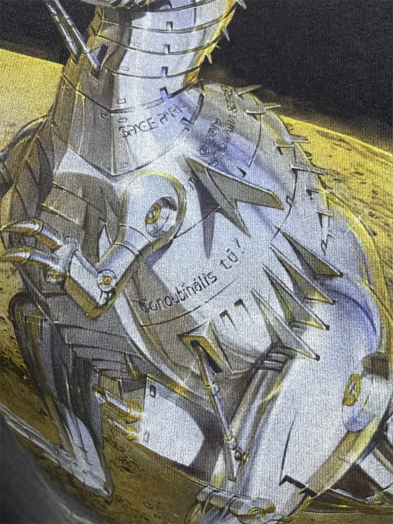 Washed Saint Michael T Shirts Men Women 1:1 High Quality Cartoon Dinosaur Print Oversized Top Tees