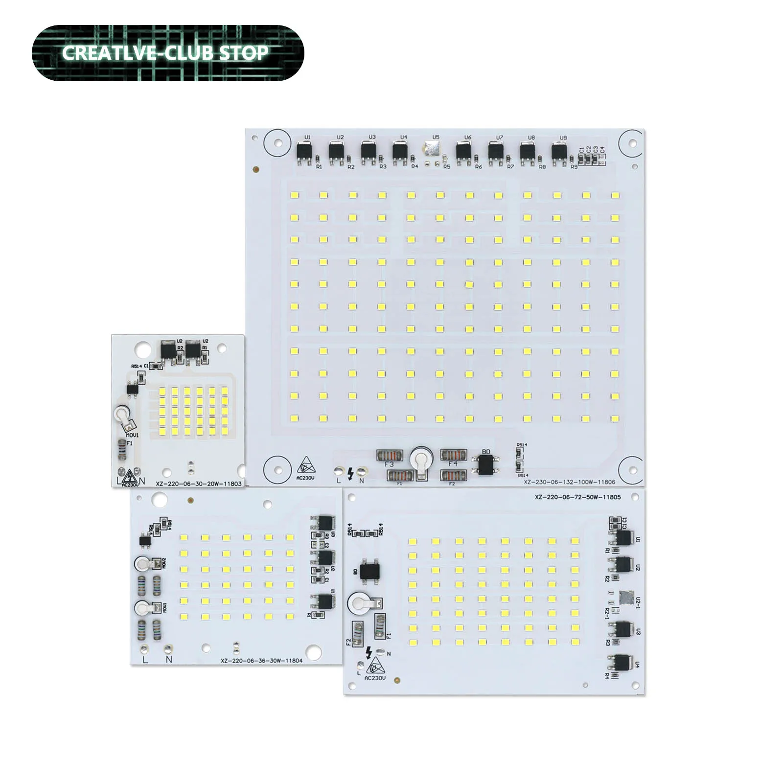 20W 30W 50W 100W LED Chip AC 220-240V Diode LED Floodlight SMD 2835 LED Lamp Board Light Source Retrofit Lamp Board Accessorie