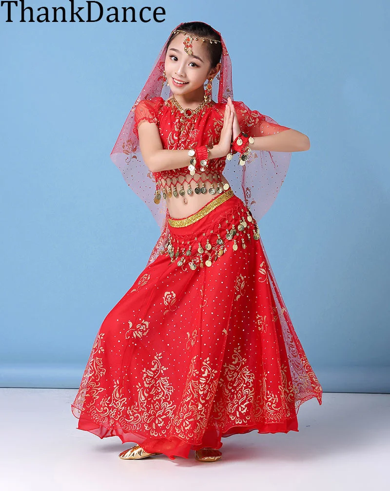 Girl Belly Dance Dancer Clothes  Indian Dance Costumes for Kids Child Sexy Belly Dance Clothing Oriental Dance for Stag