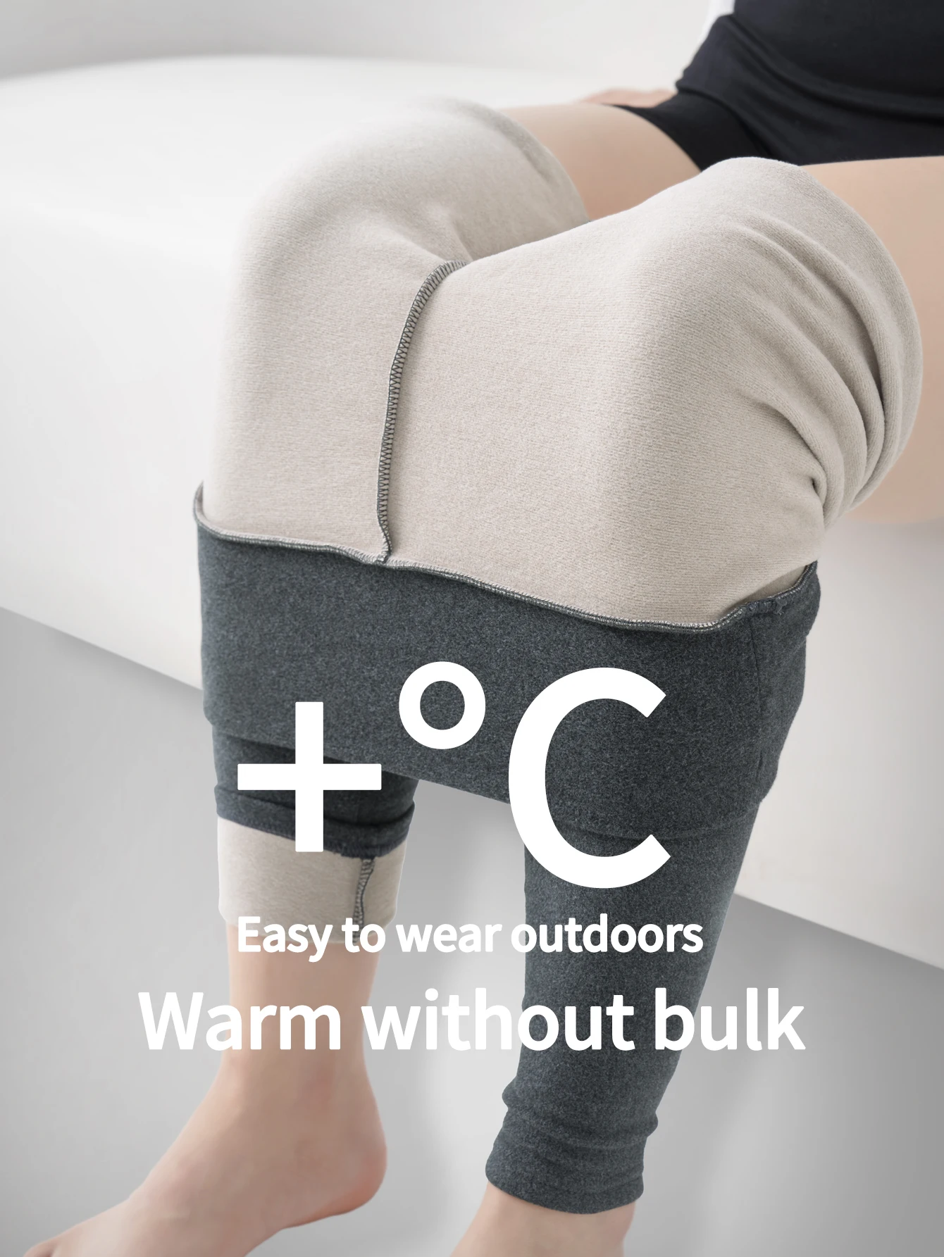 High-Waisted Stretchy Dralon Thermal Winter Fleece Lined Full-Length Skinny Pants Women's Warm Daily Outdoor Wear Ladies' Pants