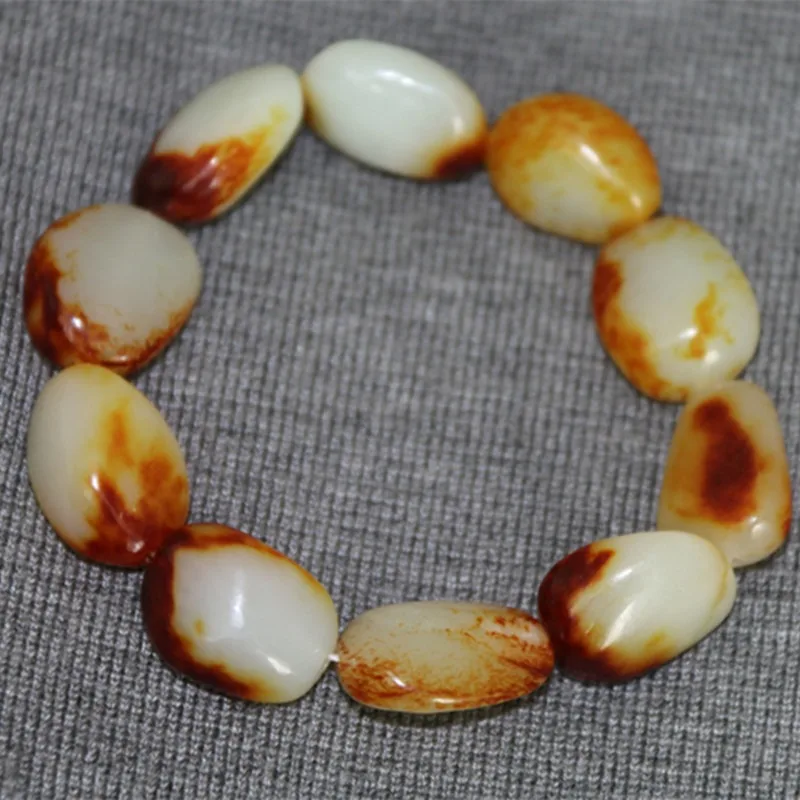 

Новый браслет из натурального золота и шелка с нефритовым семенем, модные универсальные украшения