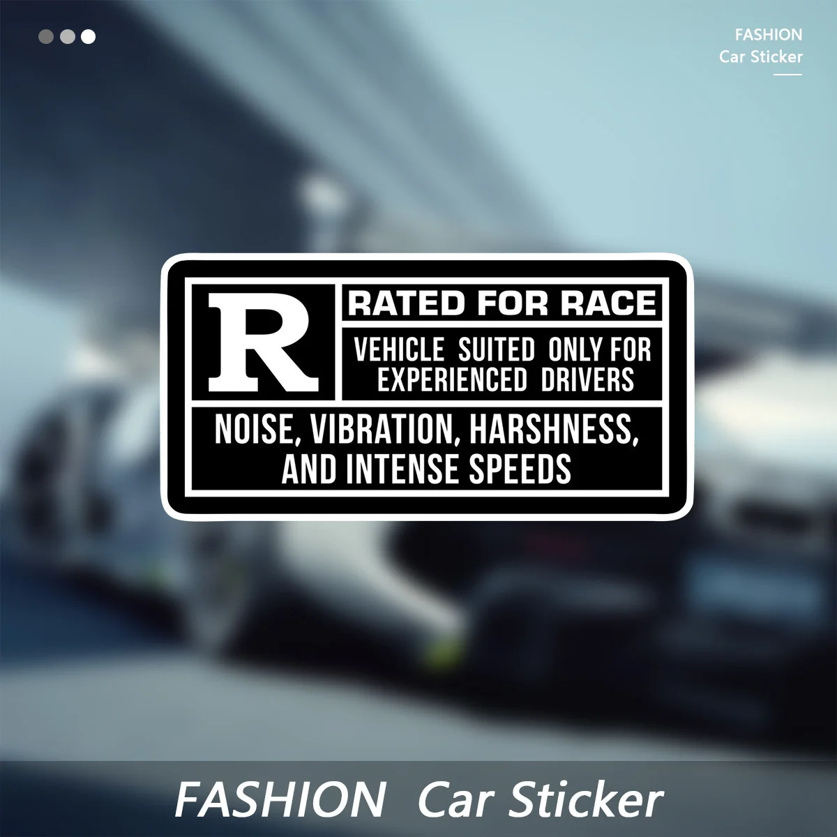 Racing - Themed "R Rated" Sticker, For Phone Case, Water Bottle, Notebook, Cool Decor for Motorsport Lovers