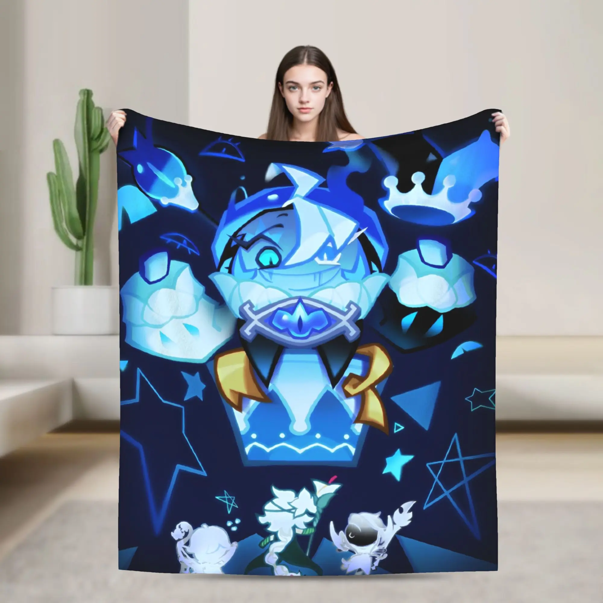 Shadow Milk Cookie Run Kingdom Blankets Cute Cartoon Anime Fleece Throw Blankets Home Couch Decoration Soft Warm Bedsprea,