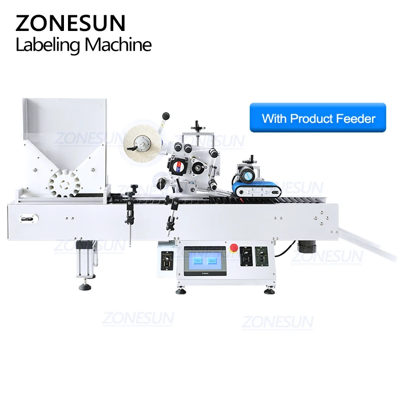ZS-TB800 High Speed Automatic Sticker Small Cylinder Tube Round Vial Tabletop Horizontal Labeling Machine