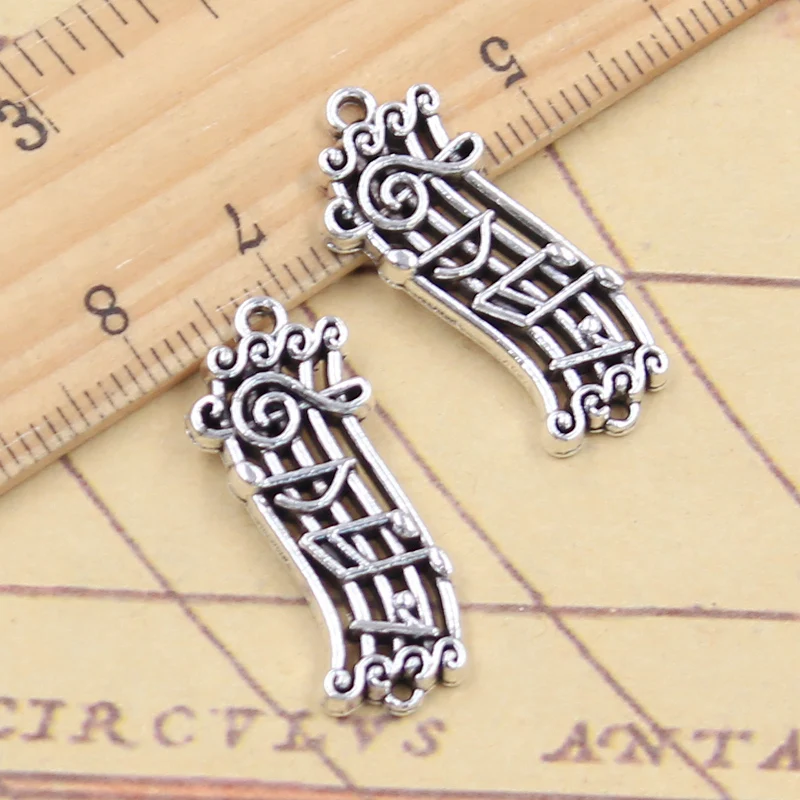 10 sztuk Charms nuta 28x13mm tybetańskie srebrne wisiorki antyczna biżuteria robienia ręcznie robionych rękodzieła