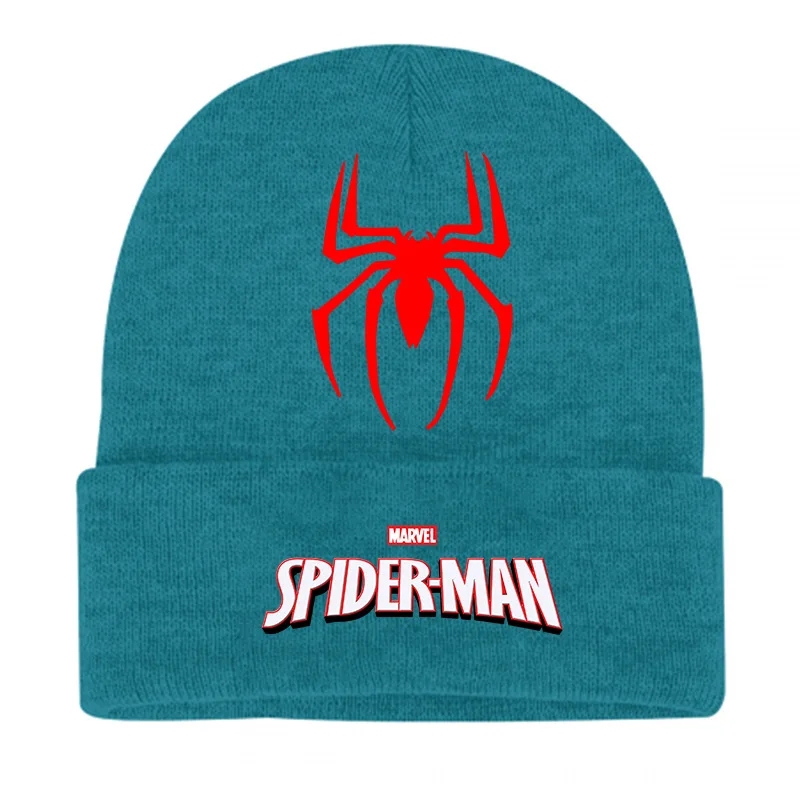 Disney Marvel Spiderman Spider หมวกถักคอสเพลย์ผู้ชายและผู้หญิงหมวกถักอบอุ่นหมวกนักเรียนเยาวชนฤดูหนาว