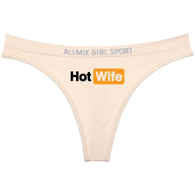 Hot Wife-ropa interior con letras para mujer, bragas de moda, ropa interior deportiva sin costuras para chica, bragas de cintura baja sin marcas