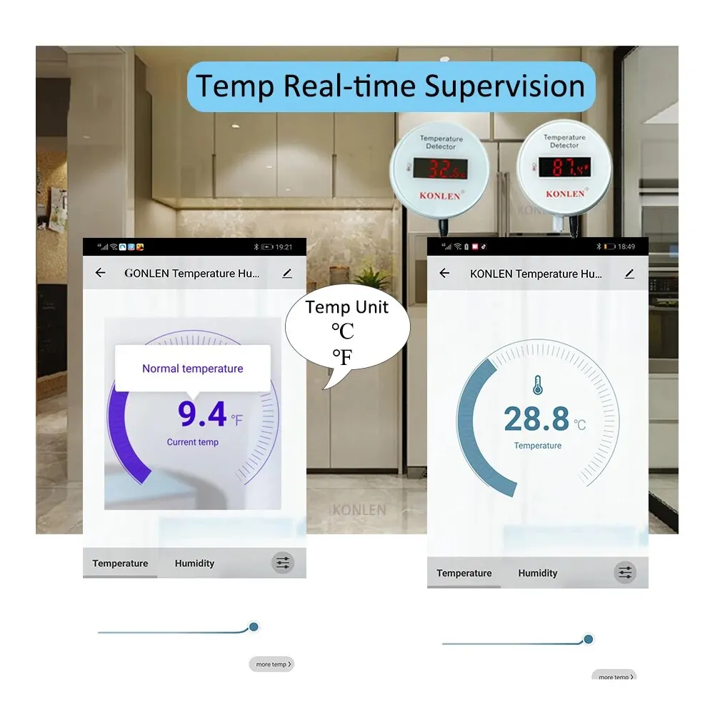 KONLEN Tuya Wifi sensore di temperatura 3m sonda filo termometro digitale Smart Life Home Water Pool congelatore termostato allarme remoto