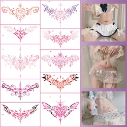 10pc/Lot Waist Abdomen Sexy Temporary Tattoo Sticker Female Covered Scar Waterproof Succubus Totem Human Fake Tattoos Watercolor