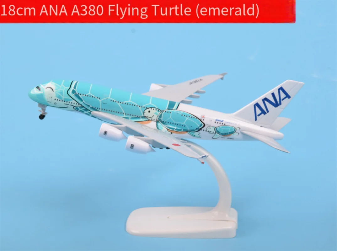 18cm ANA Flying Sea Turtle A380 A Simulation Assembled Alloy Passenger Aircraft Model Aircraft Civil Aviation Gift Collection