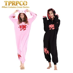Fleece Onesies For Adults Men Women One-Piece Fancy Suits Cartoon Animal Cosplay Costume Party Gloomy Bear Kigurumi Pajamas