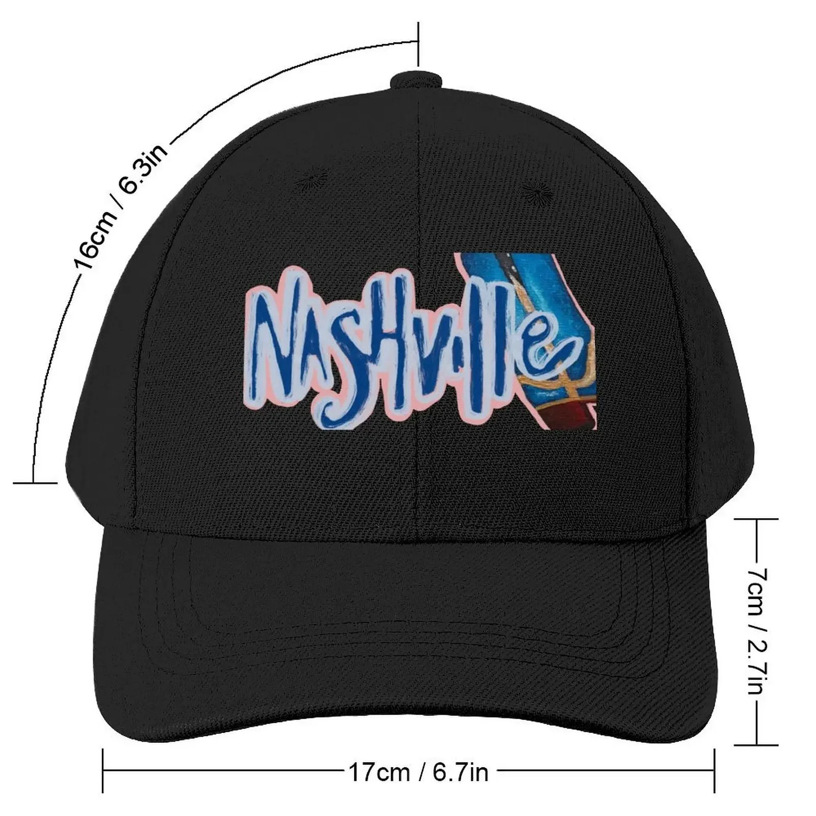 Nashville cowboy boot sticker Baseball Cap Luxury Brand Big Size Hat Mens Women's