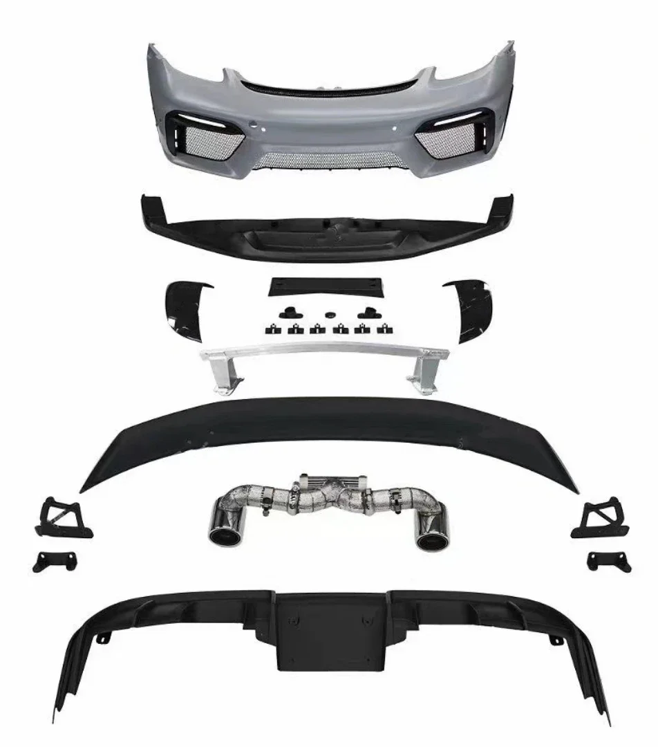 

Body Kit Front Bumper Rear Lip Tail Throat Assembly for Porsche 718 Modified GT4 style Kit Back Leaf Plate Car Accessories