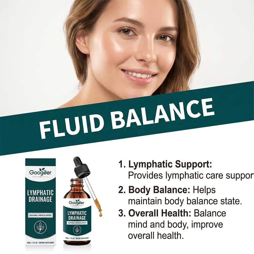 1-5Pcs Googeer Premium Lymphatic Drainage Drops,For Improve Swelling,Natural Plant Mixed Body Gentle Care Ampoule Supplement
