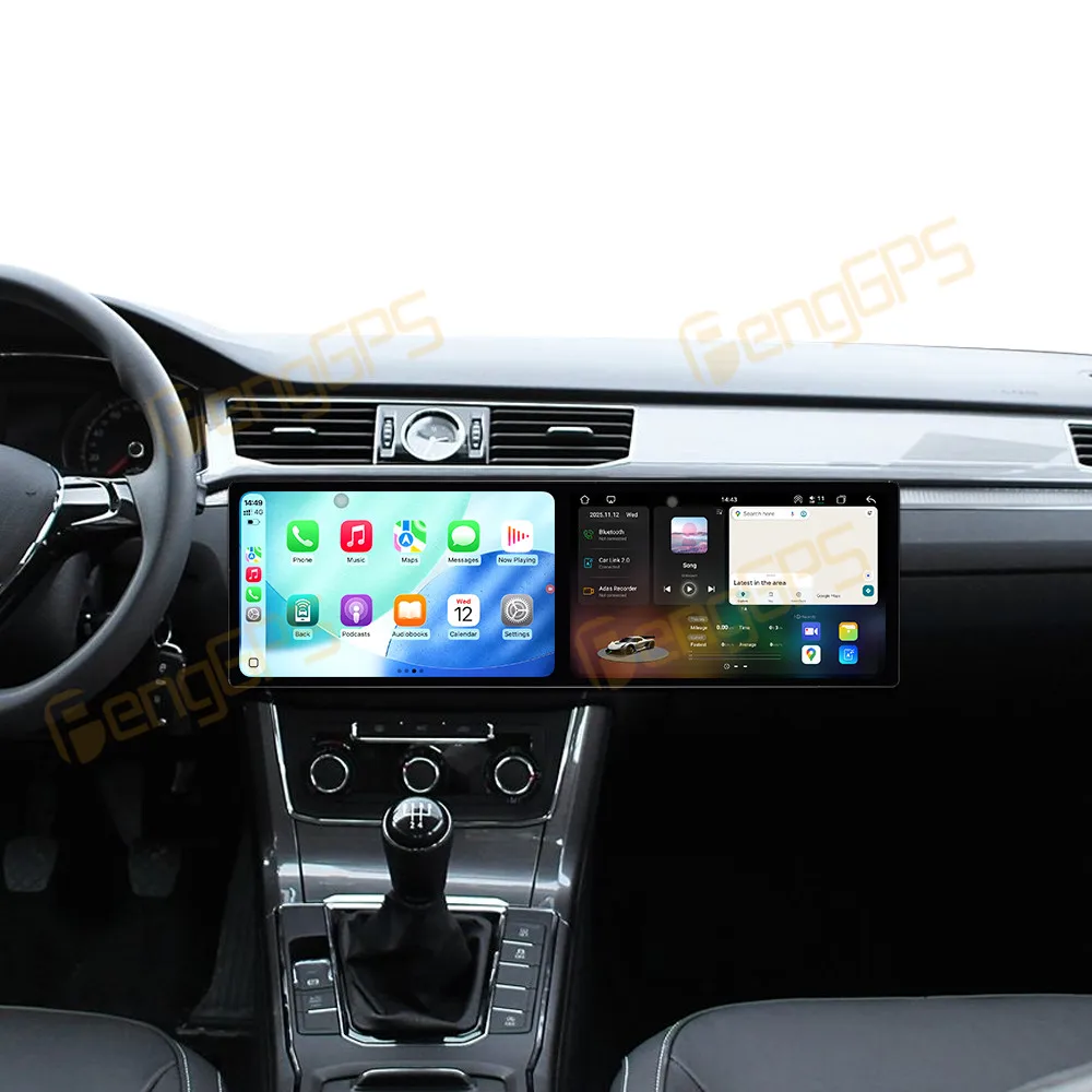 Dual Screen 10.1 Inch Android 15 CarPlay Car Radio For Volkswagen Tiguan 2017-2021 Touch Screen Multimedia Player GPS Navigation