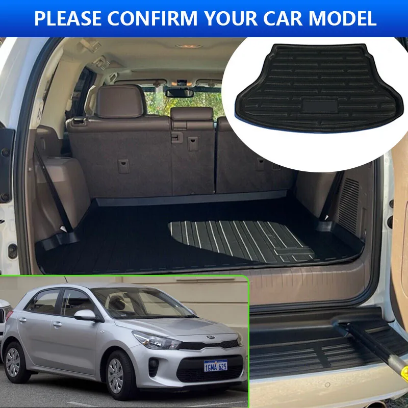 For Kia Rio K2 Tonic YB 2018~2024 2019 2021 2022 Car Rear Trunk Protector Pad Auto Waterproof Liner Anti-Fouling Mat Accessories