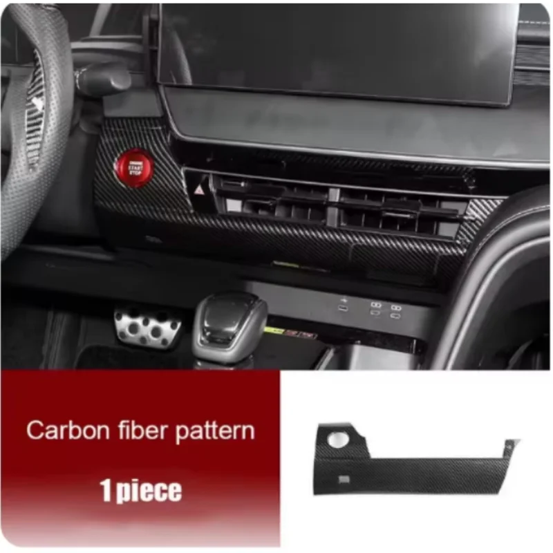 For Toyota Camry XV80 2024 Carbon fiber pattern Peach wood grain Black The middle air outlet protection decorative frame sticker