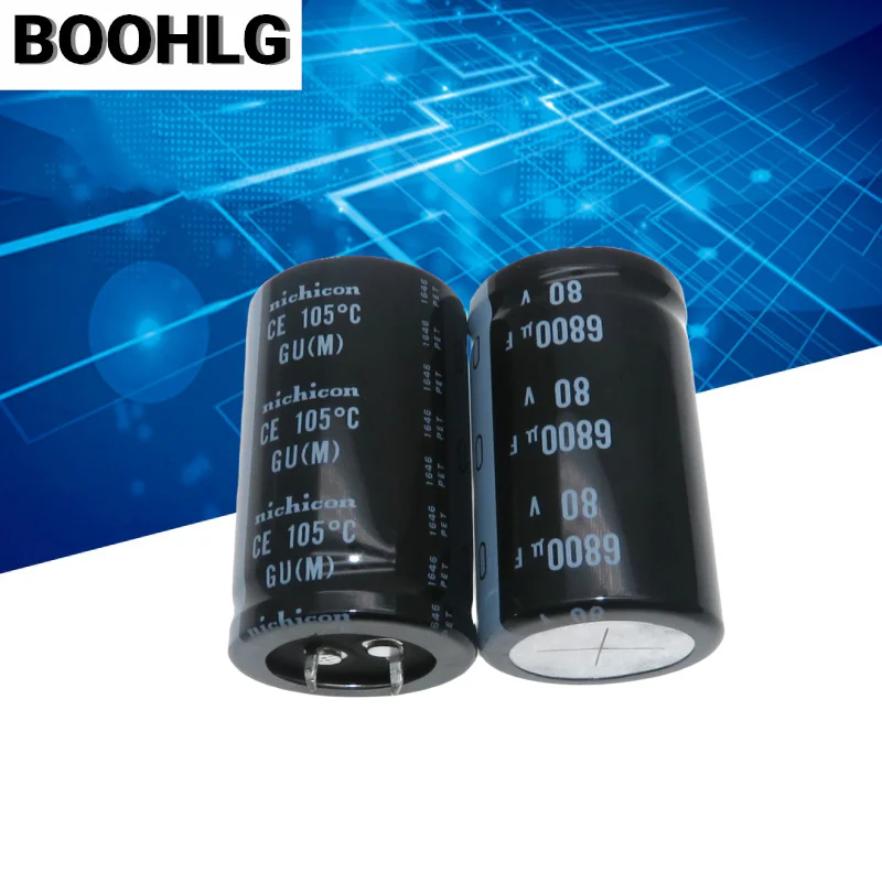 2PCS 6800UF 80V Nichicon electrolytic capacitor 80V 6800UF 30*45 GU 105 degrees