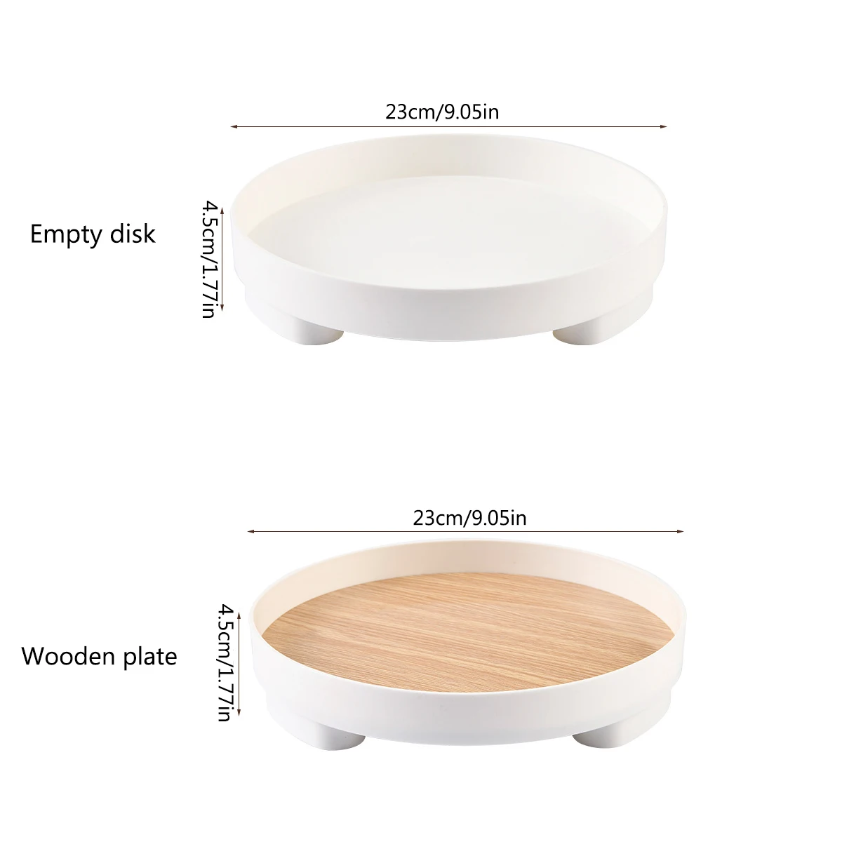 Minimalist Style Circular Wooden Tray For Living Room, Home Snacks, Aromatherapy, Cosmetics, Jewelry Storage Tray