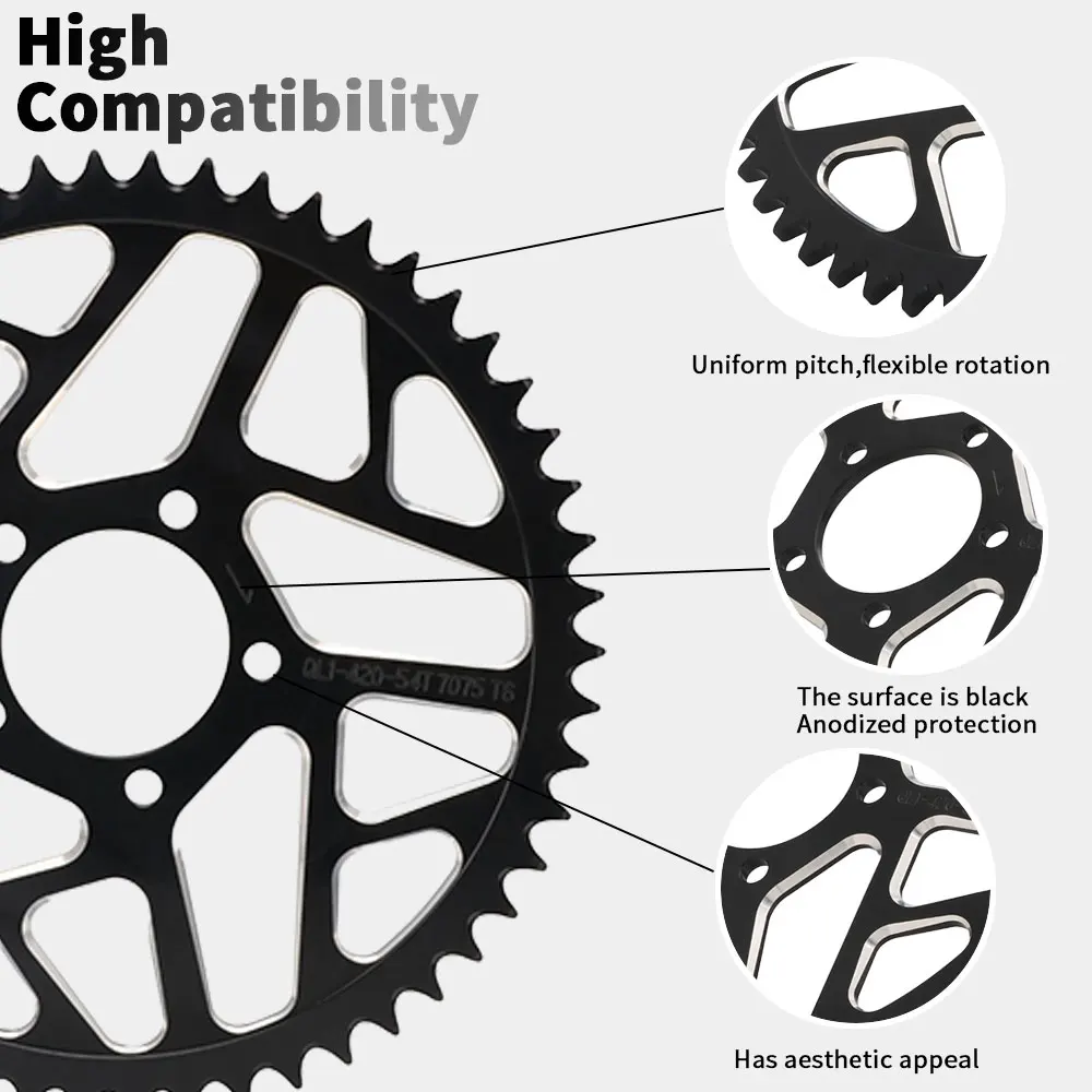 Motorcycles 48T 54T 58T Rear Chain Sprocket For Surron Lightbee X S Segway X160 X260 E-bikes Electric Dirt Bike Aluminum Alloy
