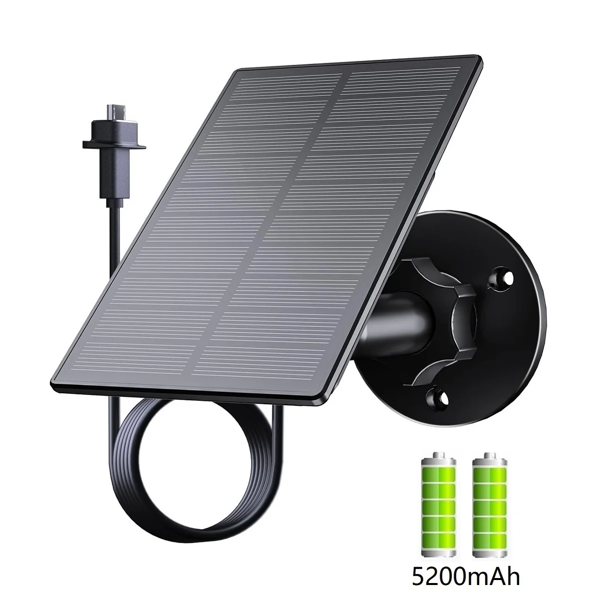 Outdoor Solar Panel For Blink Camera, 5200mAh Solar Charger kit 2W  Solar Panel Compatible With Blink XT/XT2 & Outdoor Camera