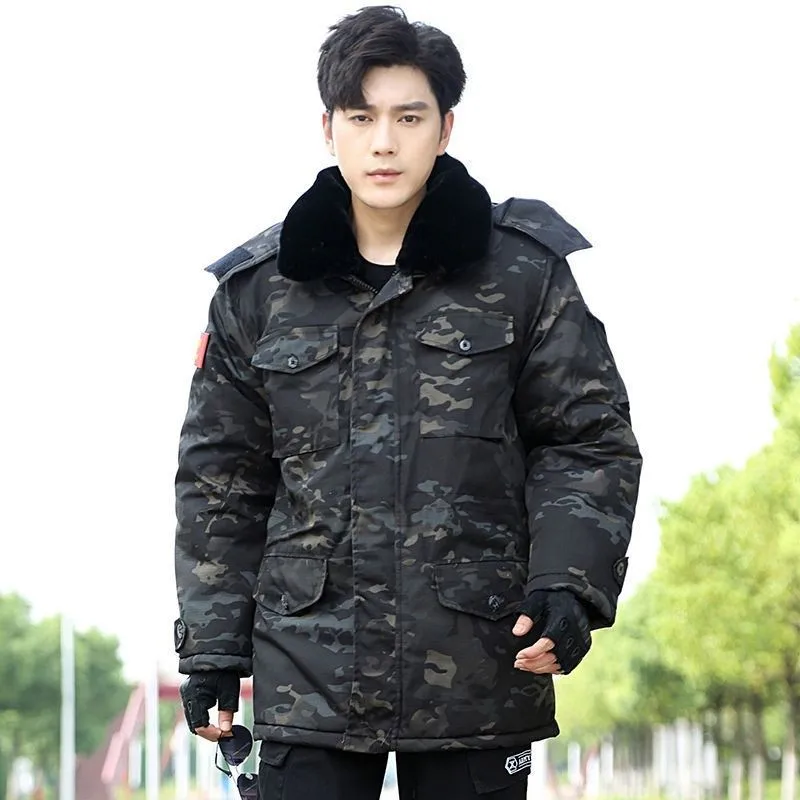 Cotton-Padded Coat Men's Winter Thickened Cold Camouflage Mid-Length Storage plus-Sized Northeast Large Jacket